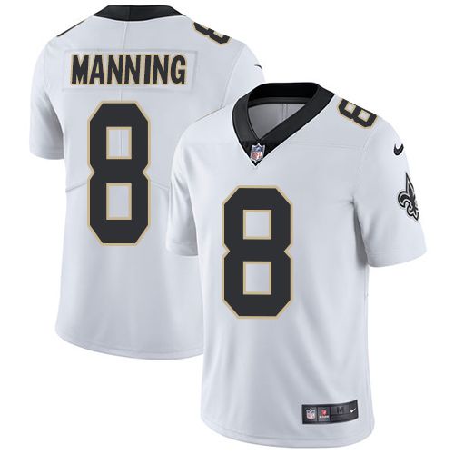 Men New Orleans Saints #8 Archie Manning Nike White Vapor Limited NFL Jersey->new orleans saints->NFL Jersey